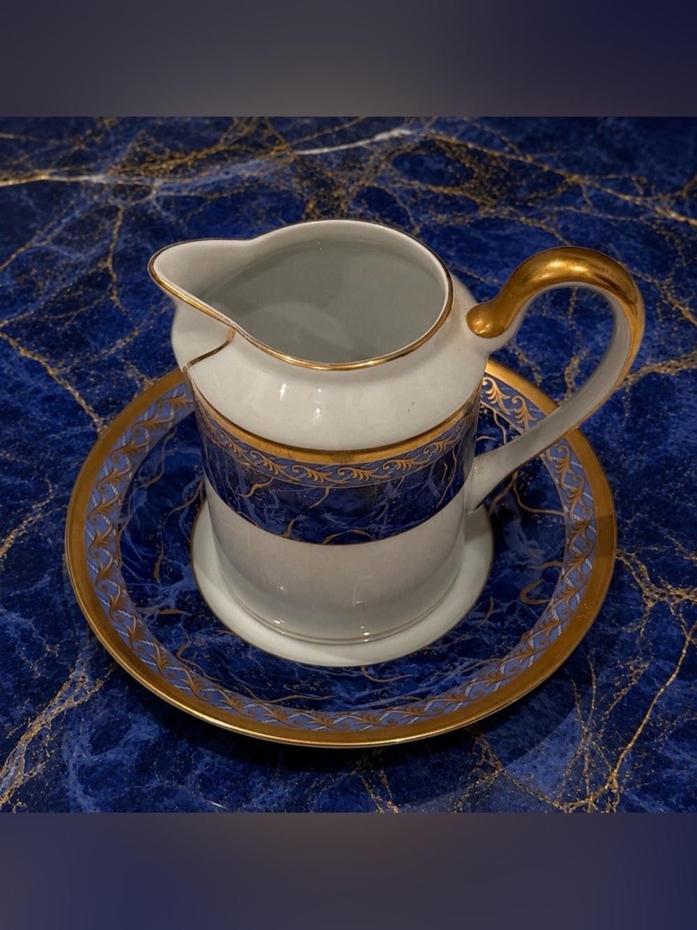 Christian Dior Azure Royale Fine Original Art Creamer Cream Pitcher 90s Vintage - Picture 7 of 16